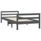Bedframe 90x190 cm massief grenenhout grijs