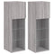 Tv-meubels met LED-verlichting 2 st 30,5x30x90 cm grijs sonoma