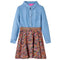 Kinderjurk met lange mouwen 116 marineblauw en denimblauw