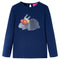 Kindershirt met lange mouwen glimmend konijn 92 marineblauw
