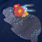 Kindershirt met lange mouwen glimmend konijn 92 marineblauw
