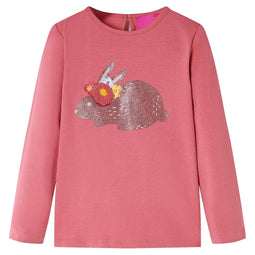 Kindershirt met lange mouwen 92 oudroze