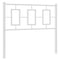 Hoofdbord 100 cm metaal wit