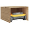 Garage voor robotmaaier 86x90x52/57 cm poly rattan beige