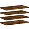 Wandschappen 4 st 40x20x1,5 cm bewerkt hout gerookt eikenkleur