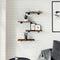 Wandschappen 4 st 40x20x1,5 cm bewerkt hout gerookt eikenkleur