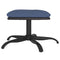 Voetenbank 60x60x36 cm stof en kunstleer blauw