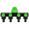 Kraanadapter 4-wegs 19,5x6x11 cm ABS & PP groen en zwart