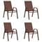 Tuinstoelen stapelbaar 4 st textileen stof bruin