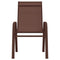 Tuinstoelen stapelbaar 4 st textileen stof bruin