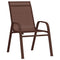 Tuinstoelen stapelbaar 4 st textileen stof bruin