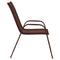 Tuinstoelen stapelbaar 4 st textileen stof bruin