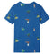 Kindershirt 128 gemleerd donkerblauw
