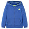 Kindervest met capuchon en rits 92 gemleerd blauw