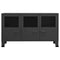 Dressoir 105x35x62 cm metaal en glas antracietkleurig