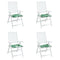 Stoelkussens 4 st bladpatroon 40x40x3 cm stof