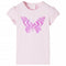 Kindershirt met kapmouwen 140 zachtroze