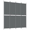Kamerscherm met 4 panelen 200x220 cm stof antracietkleurig