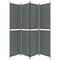 Kamerscherm met 4 panelen 200x220 cm stof antracietkleurig