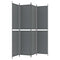 Kamerscherm met 4 panelen 200x220 cm stof antracietkleurig