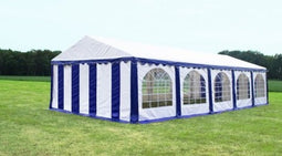 Premium Partytent PVC 6x12x2 mtr in Wit-Blauw