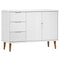 Dressoir 113x40x80 cm massief grenenhout wit