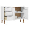 Dressoir 113x40x80 cm massief grenenhout wit