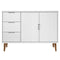 Dressoir 113x40x80 cm massief grenenhout wit