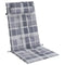 Stoelkussens 4 st hoge rug ruitpatroon oxford stof grijs