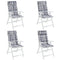 Stoelkussens 4 st hoge rug ruitpatroon oxford stof grijs