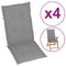 Tuinstoel kussens grijs 120x50x3 cm 4 st