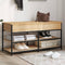 Schoenenbankje 100x42,5x50 cm bewerkt hout sonoma eikenkleurig