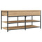 Schoenenbankje 100x42,5x50 cm bewerkt hout sonoma eikenkleurig