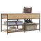 Schoenenbankje 100x42,5x50 cm bewerkt hout sonoma eikenkleurig