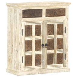 Dressoir 65x30x75 cm massief mangohout wit