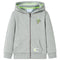 Kindervest met capuchon en rits 104 gemleerd lichtkaki