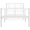 Bedframe met hoofd- en voeteneinde metaal wit 100x190 cm
