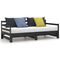 Slaapbank uitschuifbaar massief grenenhout zwart 2x(90x200) cm