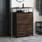 Schoenenkast 75x34x112 cm bewerkt hout bruineikenkleurig