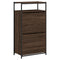Schoenenkast 60x34x112 cm bewerkt hout bruineikenkleurig