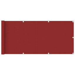 Balkonscherm 75x400 cm HDPE rood