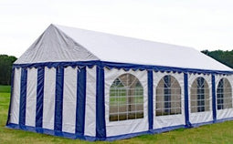 Premium Partytent PVC 4x8x2 mtr in Wit-Blauw