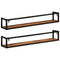 Wandschappen 2 st 110x17x17 cm massief acaciahout en ijzer