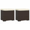 Hockers met kussens 2 st 40x30x40 cm poly rattan bruin