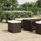 Hockers met kussens 2 st 40x30x40 cm poly rattan bruin