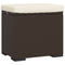 Hockers met kussens 2 st 40x30x40 cm poly rattan bruin