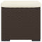 Hockers met kussens 2 st 40x30x40 cm poly rattan bruin