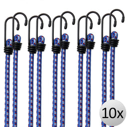 10 x Rubberen Bagagespin met haken 30 cm x 8 mm Ø