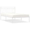 Bedframe met hoofdbord metaal wit 107x203 cm
