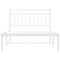 Bedframe met hoofdbord metaal wit 107x203 cm